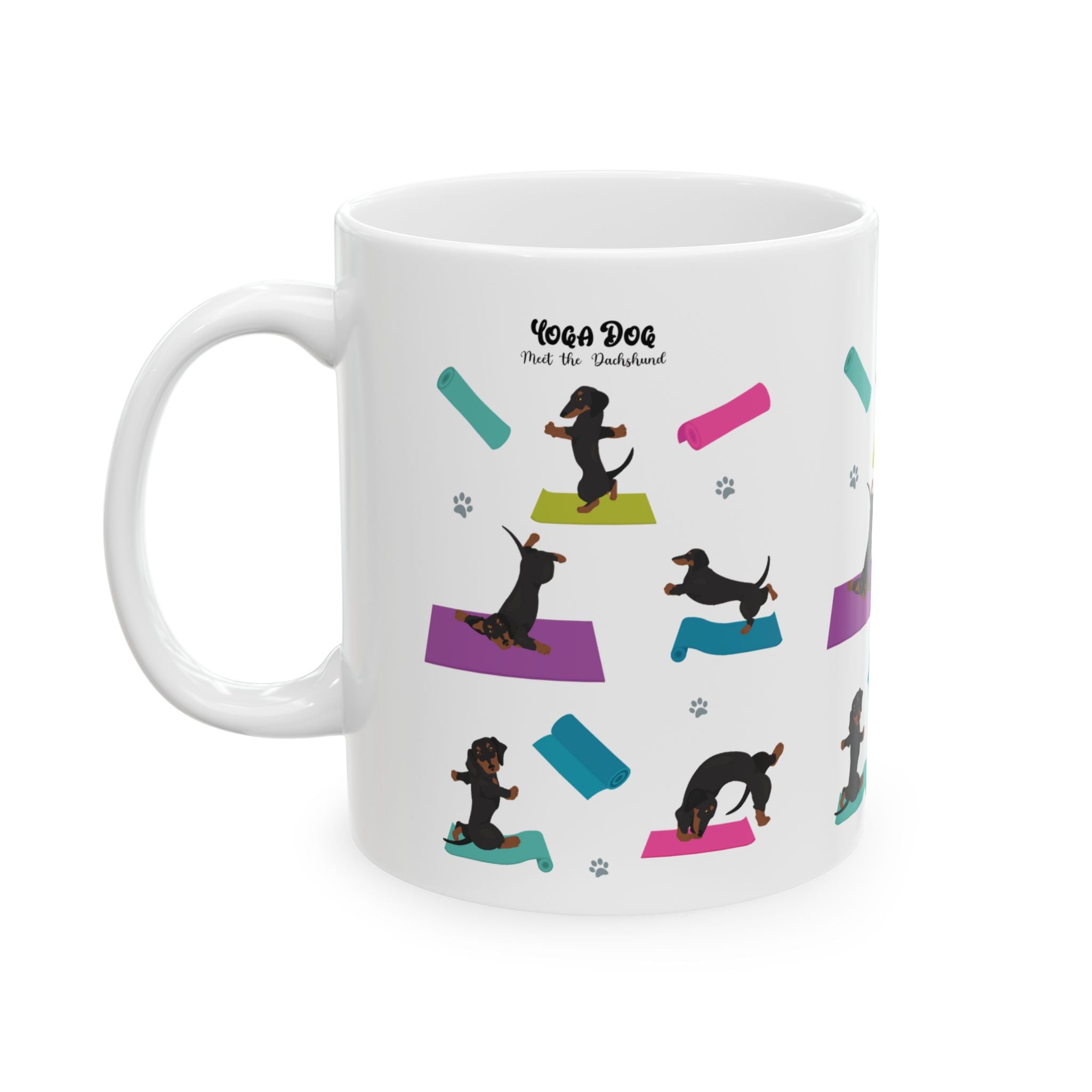 Dachshund Yoga Mug, Dachshund 11oz Coffee Mug, Dachshund Gift, Dachshund Mug, Dachshund Owner Mug, Wiener Ceramic Mug, Dachshund funny mug