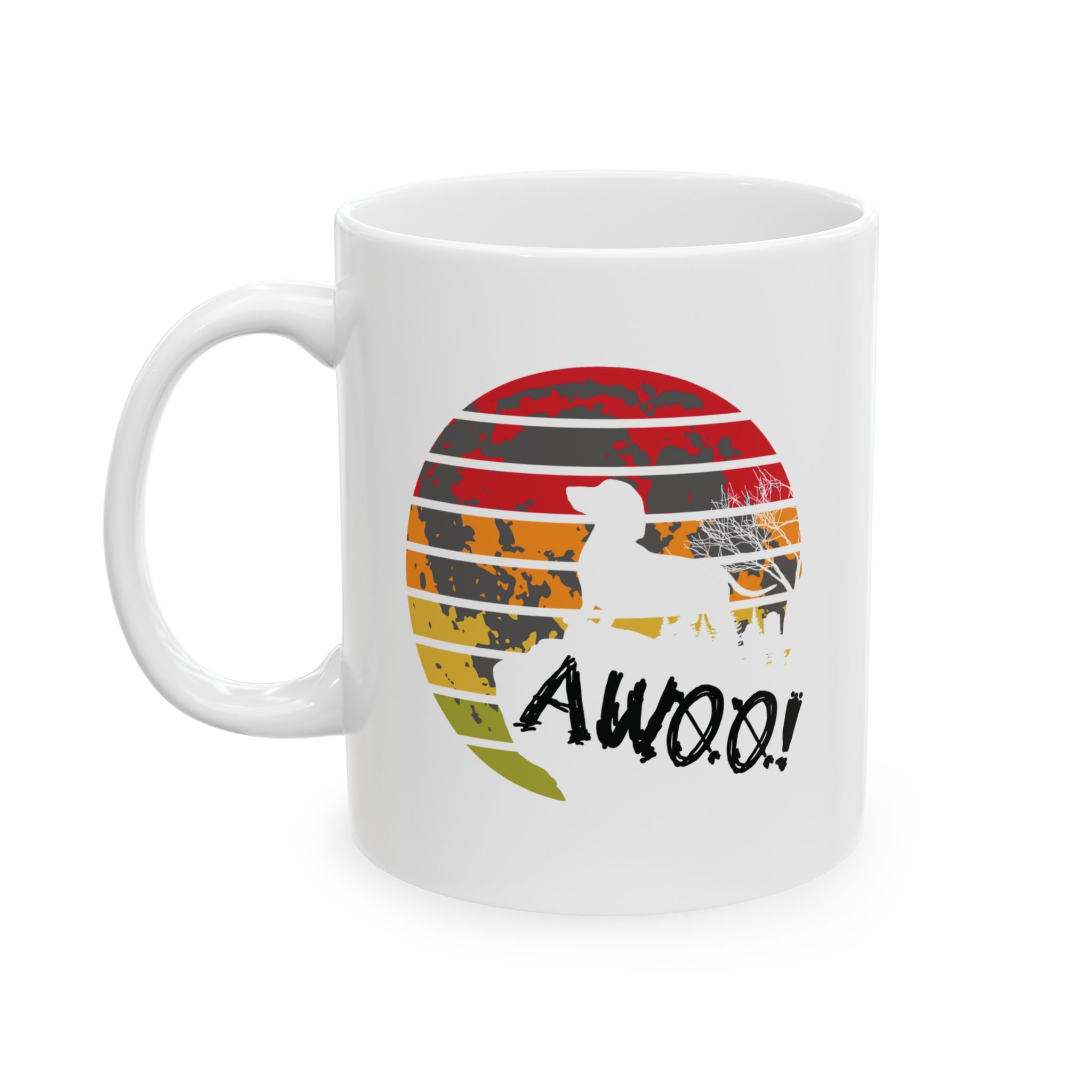 Dachshund AWOO Mug, Dachshund Moon Coffee Mug, Wiener Lover Drinking Gift, Dog Doxie Funny Mug, Dachshund Parent Mug, Dachshund Custom Mug