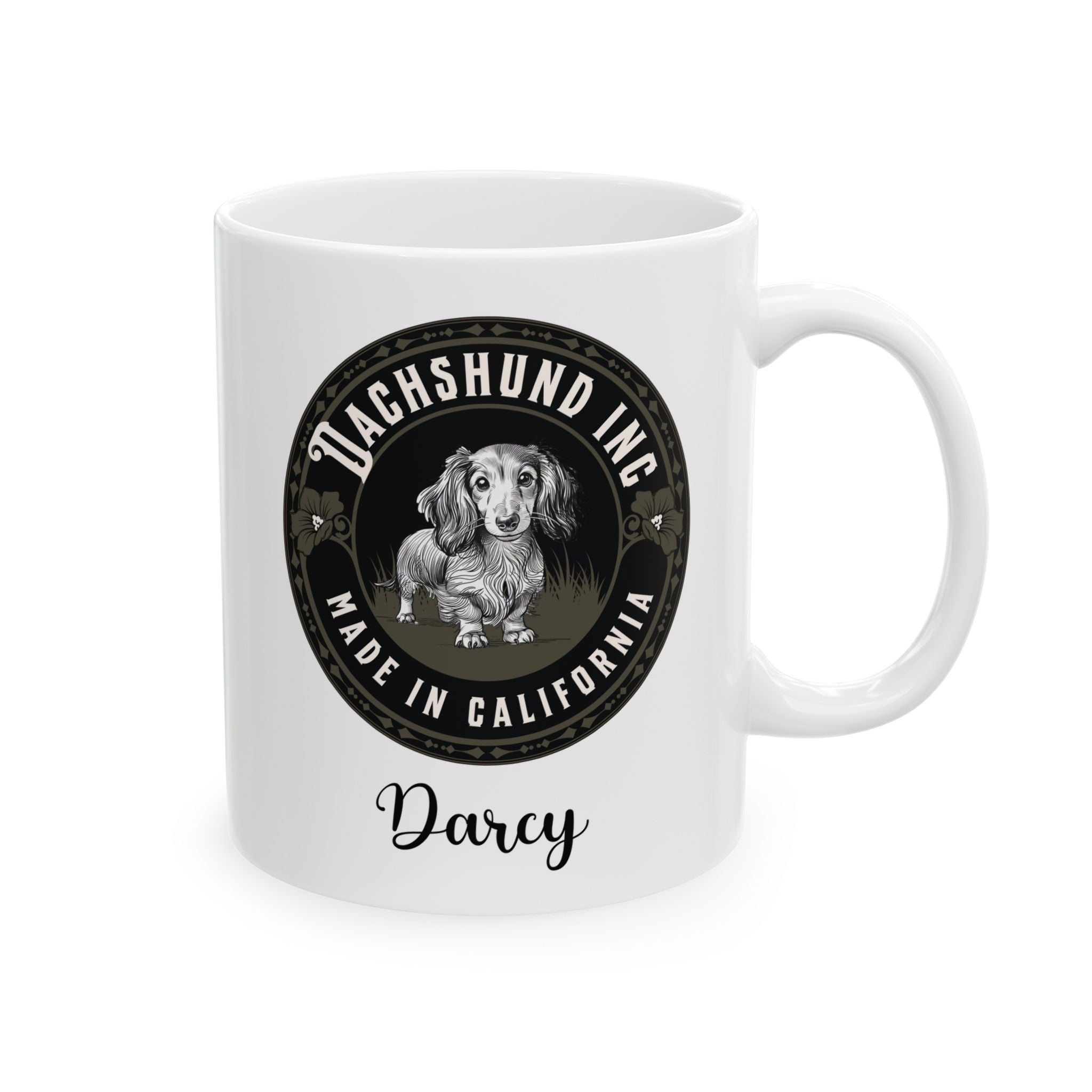 Dachshund Custom Mug, Dachshund Ceramic Coffee Mug, Personalized Dachshund Lover Gift, Dachshund Parent Mug, Wiener Owner Cute Mug