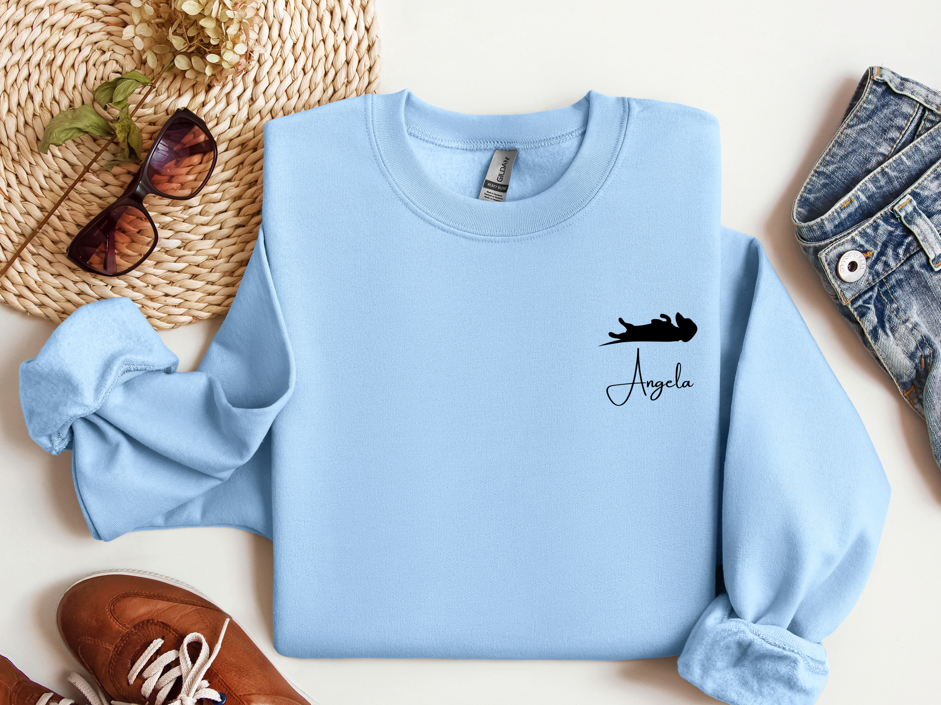 Customized Dog Silhouette Sweatshirt, Doxie lover shirt, Dog Name Sweater, Custom Pet Parent Sweatshirt, Personalized Pullover, Gift for Mom