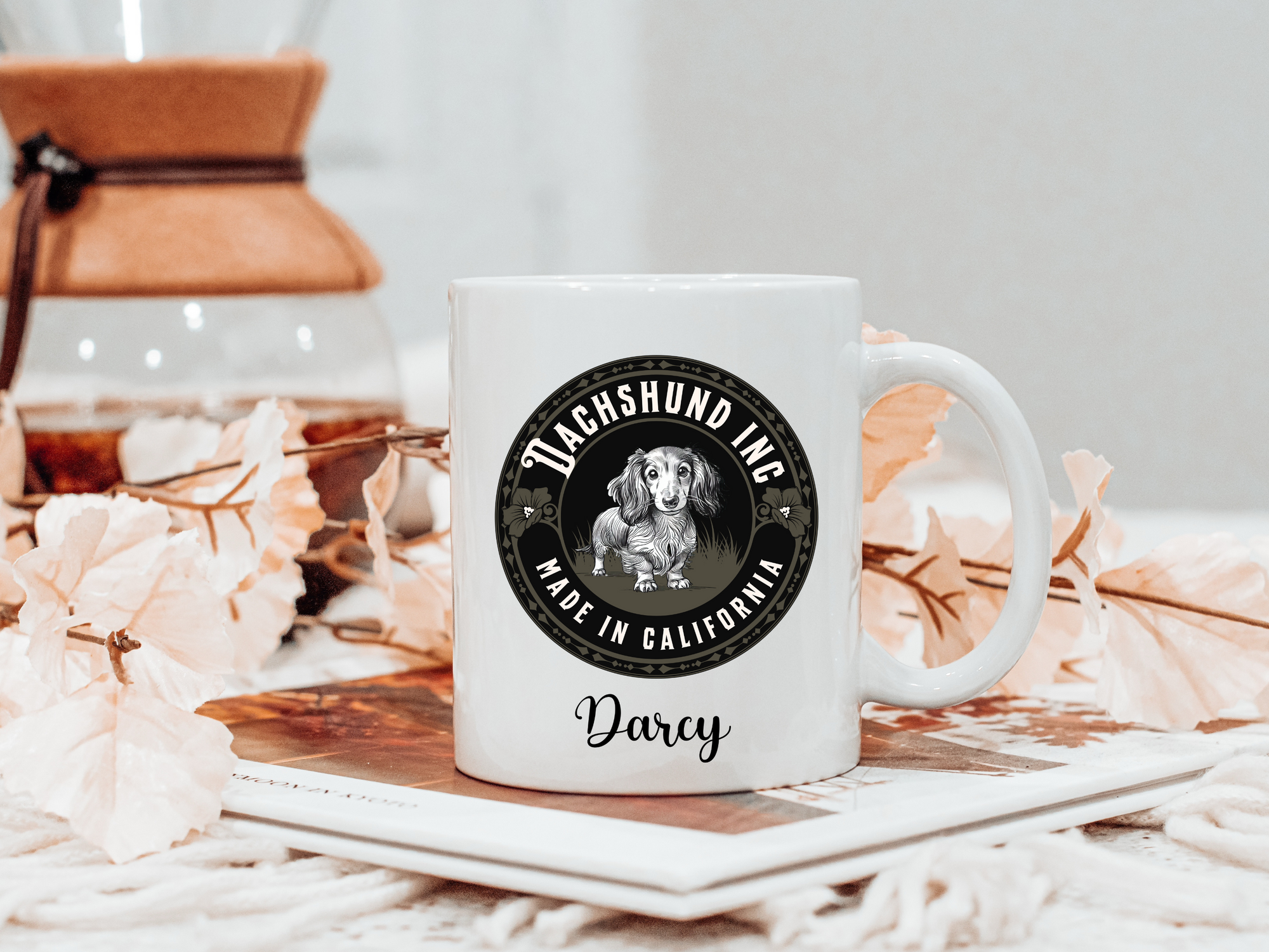 Dachshund Custom Mug, Dachshund Ceramic Coffee Mug, Personalized Dachshund Lover Gift, Dachshund Parent Mug, Wiener Owner Cute Mug