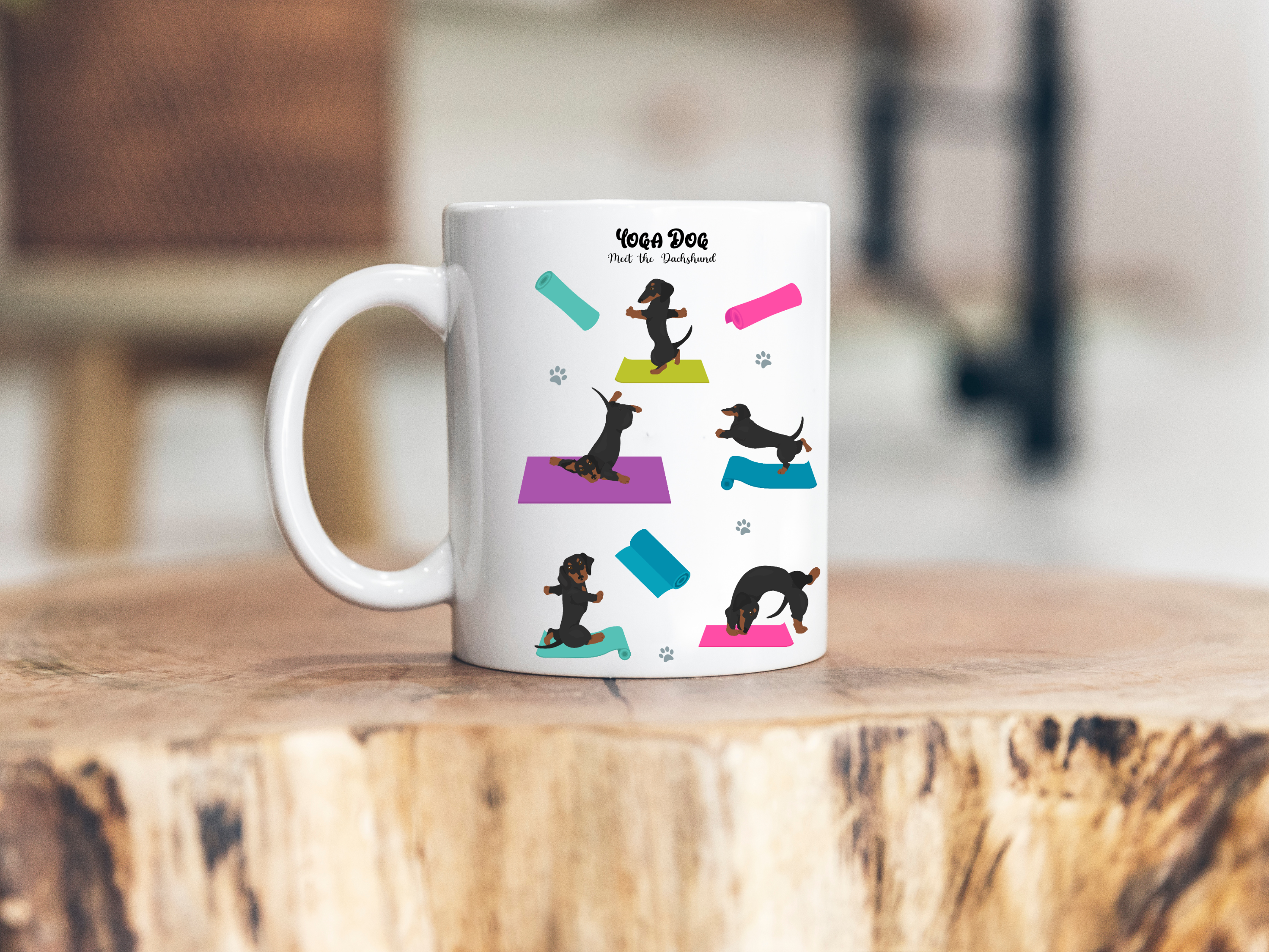 Dachshund Yoga Mug, Dachshund 11oz Coffee Mug, Dachshund Gift, Dachshund Mug, Dachshund Owner Mug, Wiener Ceramic Mug, Dachshund funny mug