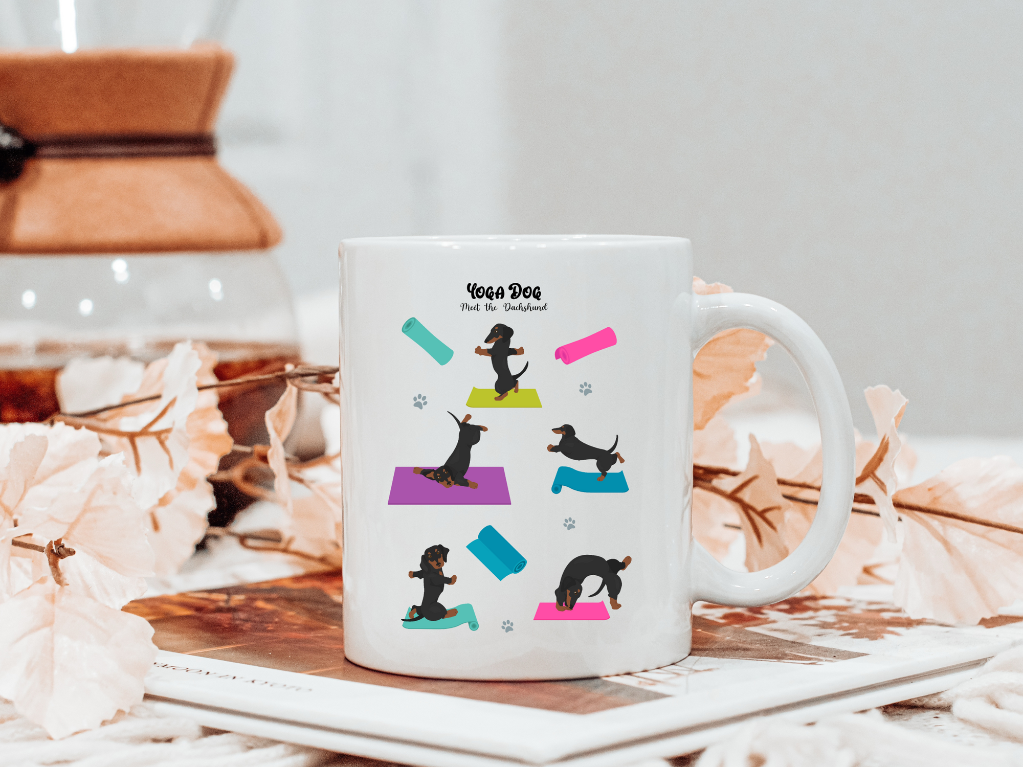 Dachshund Yoga Mug, Dachshund 11oz Coffee Mug, Dachshund Gift, Dachshund Mug, Dachshund Owner Mug, Wiener Ceramic Mug, Dachshund funny mug